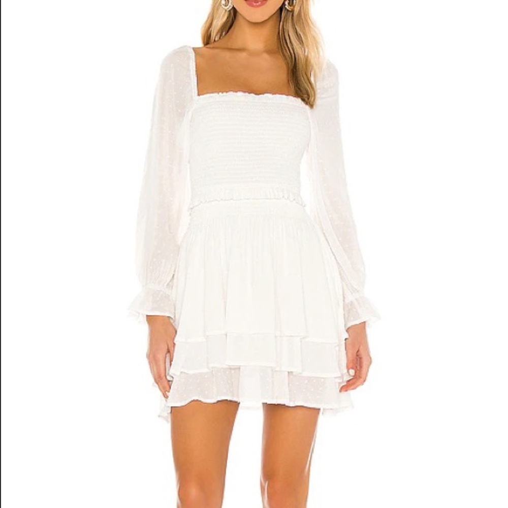 White planet blue glow dress